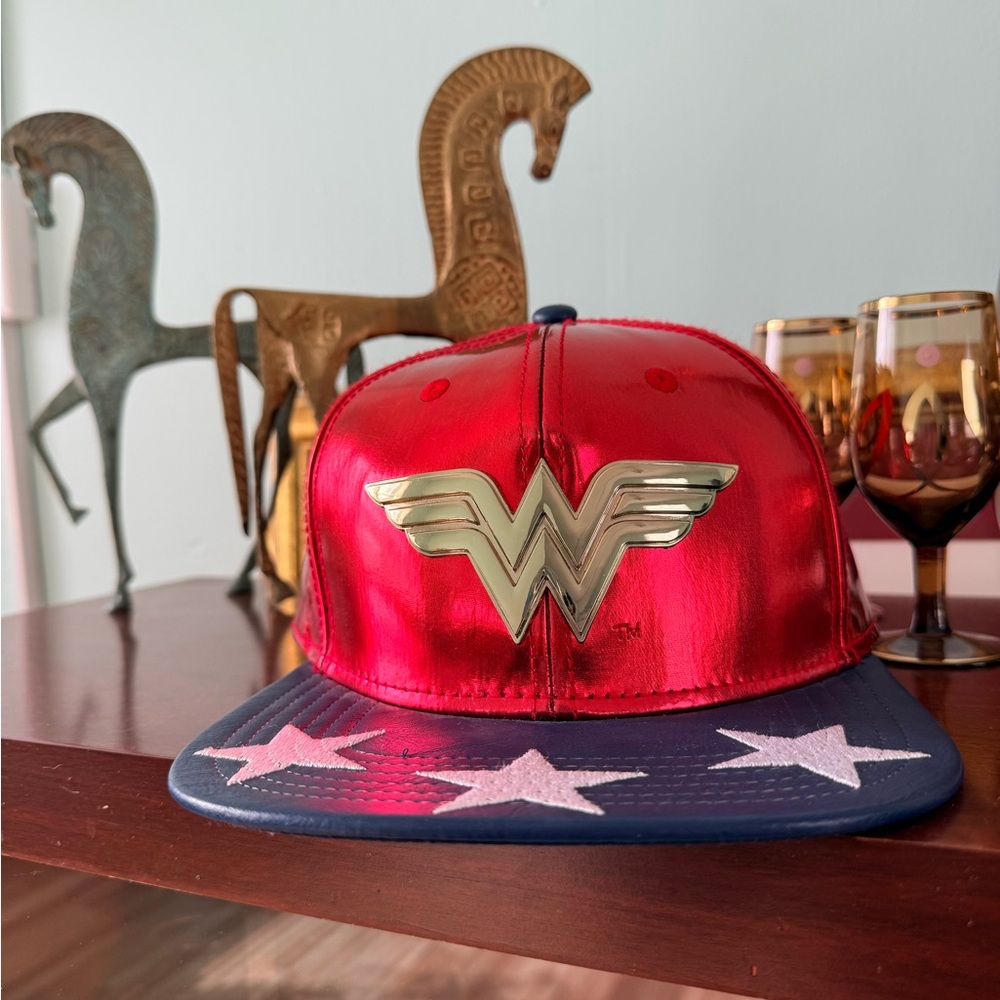 DC Comics Metallic Red, White, & Blue Wonder Woman SnapBack Cap